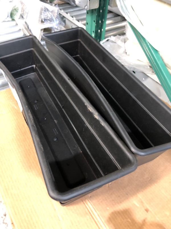 Photo 2 of *DAMAGED* Cotta Plant Window Box, Black 24" (Pack of 2) 