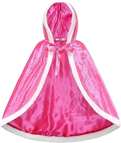 Photo 1 of 2 Packs Halloween Fur Princess Hooded Cape Cloaks Princess Cloak with Hood Girls Costume Dress up for Toddler Fairy Cosplay 4-5 Years