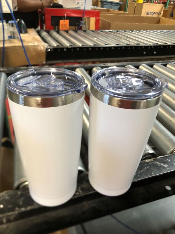 Photo 2 of 2PK 20 OZ Vacuum Insulated Tumbler Double Wall (White)