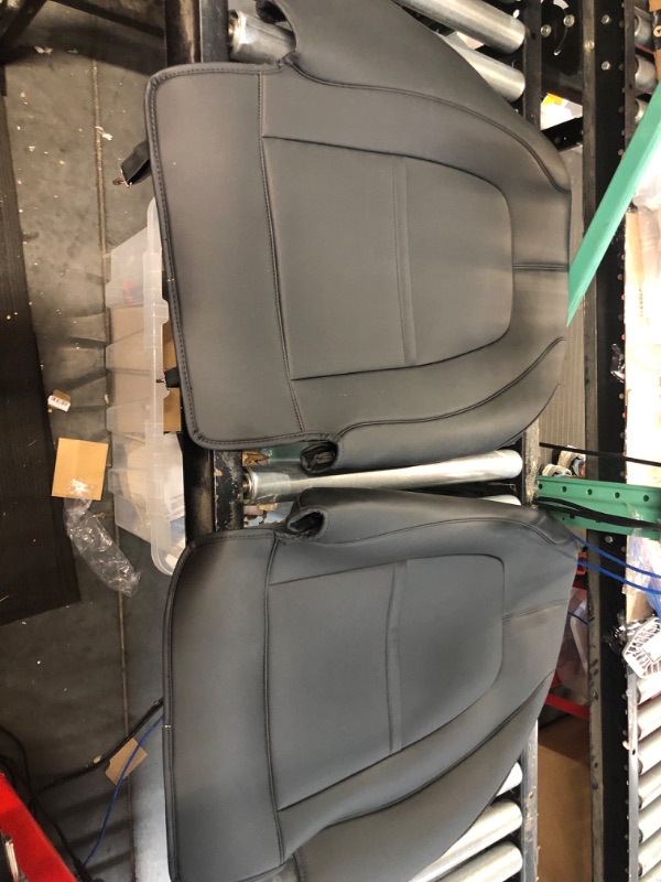 Photo 1 of BASENOR Tesla Model 3 Model Y Model S Model X Leather Seat Back Kick Protectors Kick Mats Black Set of 2