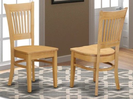 Photo 1 of **NOT A FULL**
East West Furniture Dublin 5 Piece Modern Set Includes a Round Wooden Table with Dropleaf and 4 Dining Room Chairs, 42x42 Inch, Oak