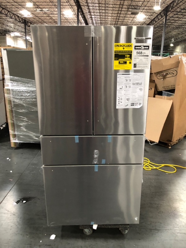 Photo 18 of Bosch 800 Series 21-cu ft 4-Door Counter-depth French Door Refrigerator with Ice Maker (Stainless Steel) 