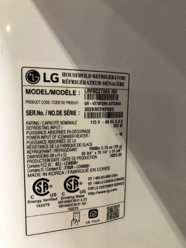Photo 1 of LG - 26.5 Cu. Ft. French Door Counter-Depth Smart Refrigerator with InstaView - Stainless Steel
