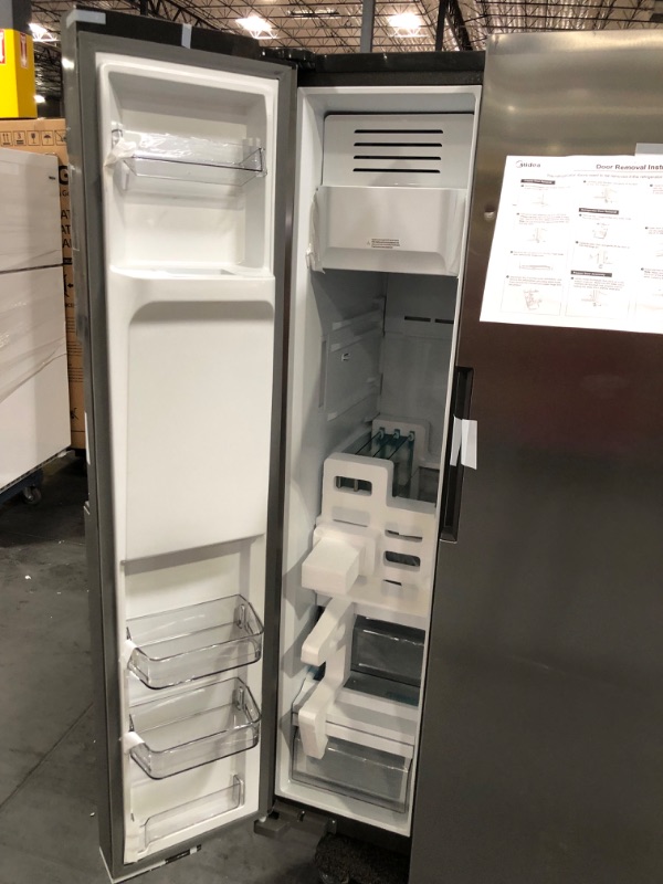 Photo 8 of Midea 26.3-cu ft Side-by-Side Refrigerator with Ice Maker (Stainless Steel)