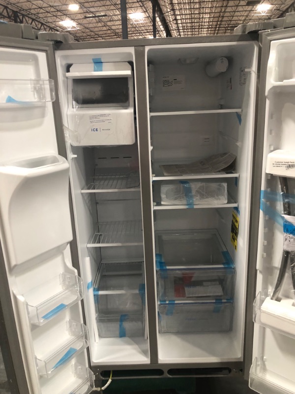 Photo 9 of [Minor Damage] Frigidaire 25.6-cu ft Side-by-Side Refrigerator with Ice Maker (Fingerprint Resistant Stainless Steel) 