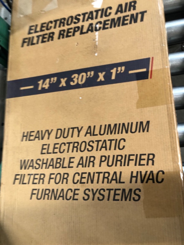 Photo 1 of (14x30x1) Aluminum Electrostatic Air Filter Replacement 