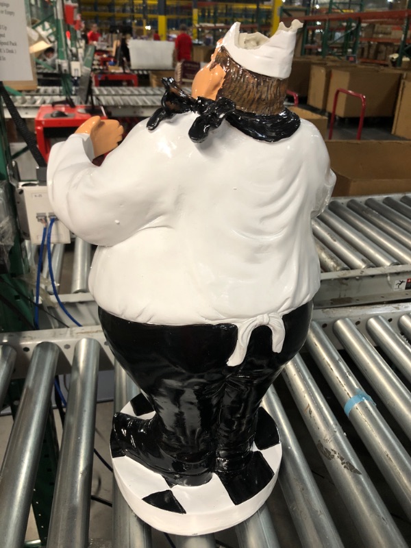 Photo 1 of **SEE NOTES** Polystone Chef Sculpture with 2 Wine Holder Slots, 12" x 9" x 24", White