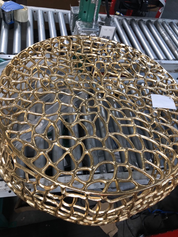 Photo 3 of Carrie Modern Aluminum Mesh Coffee Table, Gold