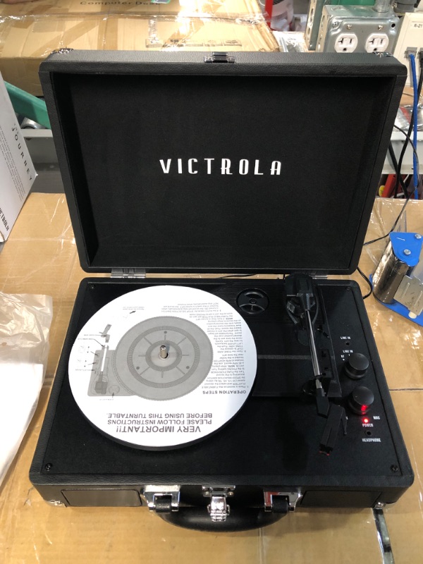 Photo 2 of Victrola Vintage 3-Speed Bluetooth Portable Suitcase Record Player 