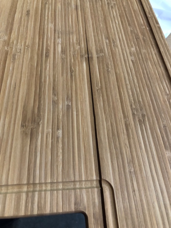 Photo 5 of **MAJOR CRACK 75% DOWN THE BOARD, CAN STILL BE FUNCTIONABLE**
Pureboo Premium Organic Extra Large Bamboo Cutting Board - 31.5"W x 18"D x 0.75"H - XL Drip 