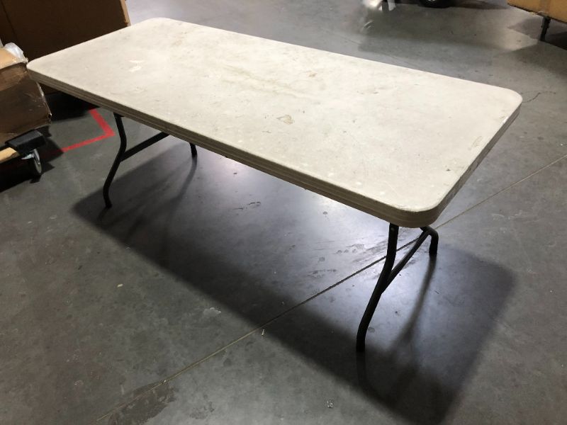 Photo 2 of ***DAMAGED - USED - SEE NOTES***
Heavy Duty Folding Table, 30" x 72", Light Grey