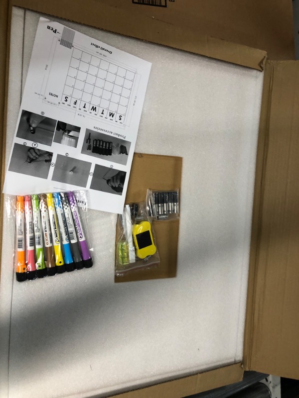 Photo 1 of Premium Acrylic Calendar for Wall Dry Erase | Large Oversize 28"x20" | Ultra-Thick Clear Home Office Glass Board Big Reusable Monthly Whiteboard Family Planner 8 Magnetic Pens Eraser (2023 2024)