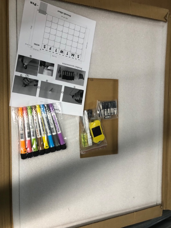 Photo 1 of Premium Acrylic Calendar for Wall Dry Erase | Large Oversize 28"x20" | Ultra-Thick Clear Home Office Glass Board Big Reusable Monthly Whiteboard Family Planner 8 Magnetic Pens Eraser (2023 2024)