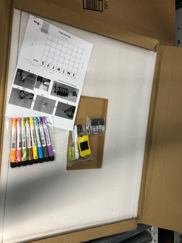 Photo 1 of Premium Acrylic Calendar for Wall Dry Erase | Large Oversize 28"x20" | Ultra-Thick Clear Home Office Glass Board Big Reusable Monthly Whiteboard Family Planner 8 Magnetic Pens Eraser (2023 2024)