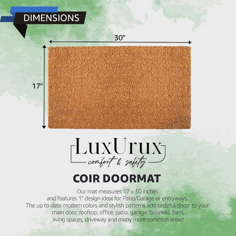 Photo 2 of ****** stock photo for reference *** only LuxUrux Welcome Mats Outdoor Coco Coir Doormat, with Heavy-Duty PVC Backing 