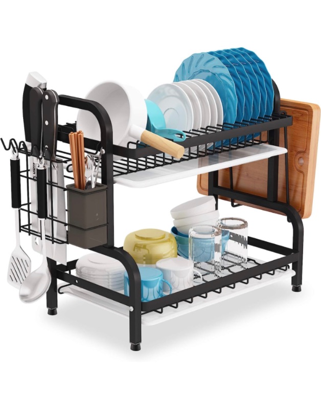 Photo 1 of 1Easylife Dish Drying Rack, 2-Tier Compact Drainboard Set, 