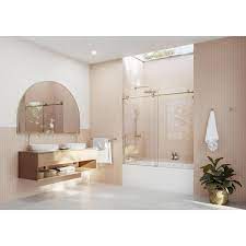 Photo 1 of [FOR PARTS]
Glass Warehouse Frameless Bath Tub Sliding Shower Door in Satin Brass