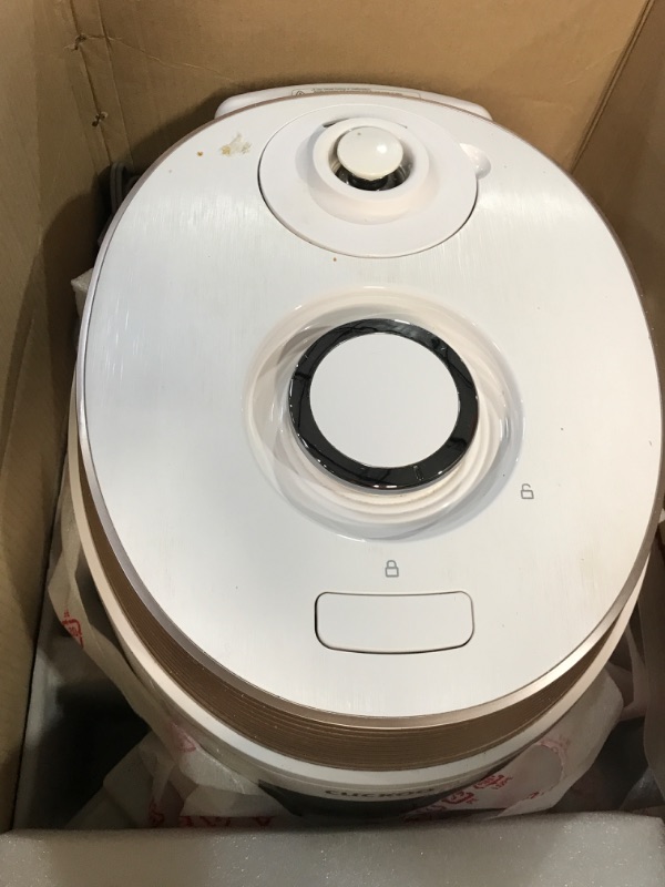 Photo 2 of * USED * 
CUCKOO CMC-QSB501S | 5QT. Premium 8-in-1 Electric Pressure Cooker | 10 Menu Options: Slow Cooker, Sauté, Steamer, Yogurt, Soup Maker & More, Stainless Steel Inner Pot, Made in Korea | White/Copper 5 Quarts GOLD / WHITE