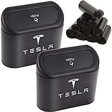 Photo 1 of 2 Packs Tesla Trash Can with and 150pcs Garbage Bags,Tesla Model 3/Y/S/X Accessories, Leakproof Car Trash Can Bin for Tesla