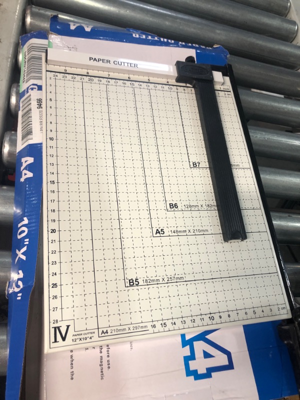 Photo 2 of A4 Paper Cutter, Stack Paper Trimmer Guillotine 13” Cutting Length, Commercial Grade Guillotine Paper Slicer Cutter, 10 Sheet Capacity, for Office Home or School