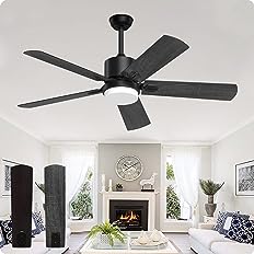 Photo 2 of * USED * 
Ceiling Fans with Lights and Remote, 52 Inch Outdoor Modern Black Fan for Patio Farmhouse Bedroom
