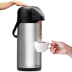 Photo 1 of * USED * 
85 oz (2.5L) Coffee Carafe with Pump, Insulated Stainless Steel Coffee Dispenser, Coffee Carafes for Keeping Hot/Cold, Hot Beverage Dispenser