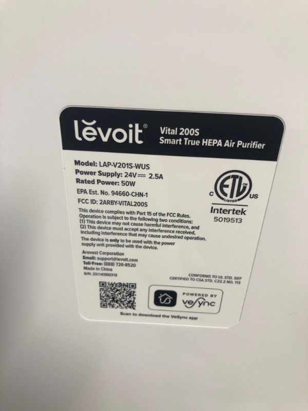 Photo 4 of ***DOES NOT POWER ON - SEE NOTES***
LEVOIT Air Purifiers for Home Large Room, H13