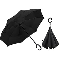 Photo 1 of Umbrella,Inverted Reverse Upside Down Umbrellas with C-Shaped Handle, Waterproof Rain Umbrella for Women and Men