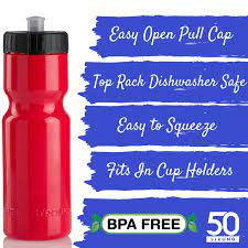 Photo 1 of  Sports Bottle | 22 oz. BPA-Free Easy Open with Pull Top  Safe Red 6 PACK 