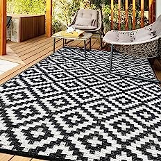 Photo 1 of * USED * 
Outdoor Patio Rug Waterproof Camping - 4x6 ft Black 