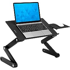 Photo 1 of  Adjustable Laptop Stand with Built-in Cooling Fans and Mouse Pad Tray, Easy to Use Ergonomic Laptop Stand for Bed, Couch, and Table, Portable and Lightweight
