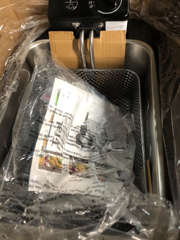 Photo 3 of * USED * 
T-fal Deep Fryer with Basket, Stainless Steel, Easy to Clean Deep Fryer, Oil Filtration, 2.6-Pound, Silver, Model FR8000 Clean oil filtration system