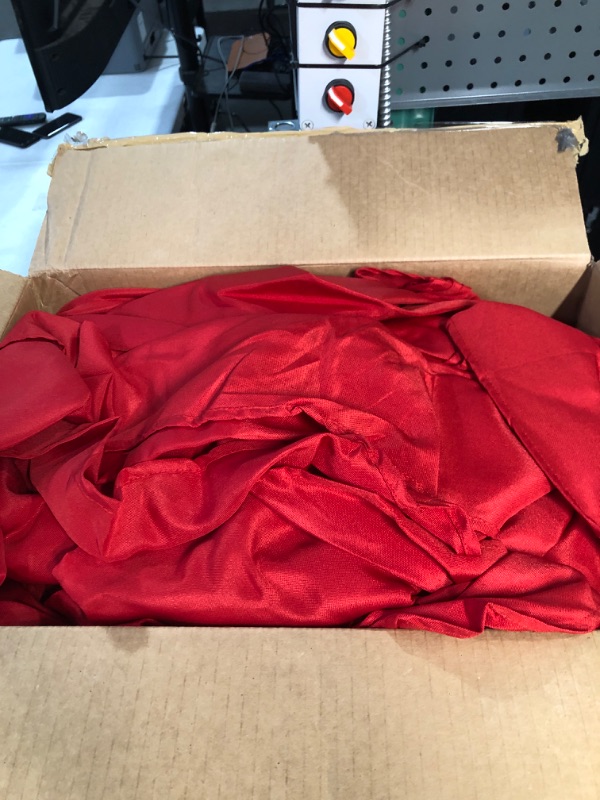 Photo 2 of * USED * 
6 Pack Red Round Tablecloths 132 Inch - Circle Bulk Linen Polyester Fabric Washable Table Clothes Cover for Wedding Reception Banquet Party Buffet Restaurant Red 132 In, 6 Pack