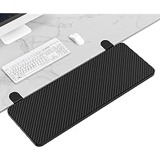 Photo 1 of Ergonomics Desk Extender Tray, 29.5"x9.5" Punch-Free Clamp on, Foldable Keyboard Drawer Tray, Table Mount Arm Wrist Rest Shelf, Computer Elbow Arm Support