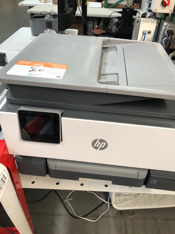 Photo 2 of * DAMAGED * 
HP OfficeJet Pro 9015e Wireless Color All-in-One Printer with bonus 6 months Instant ink with HP+ (1G5L3A),Gray