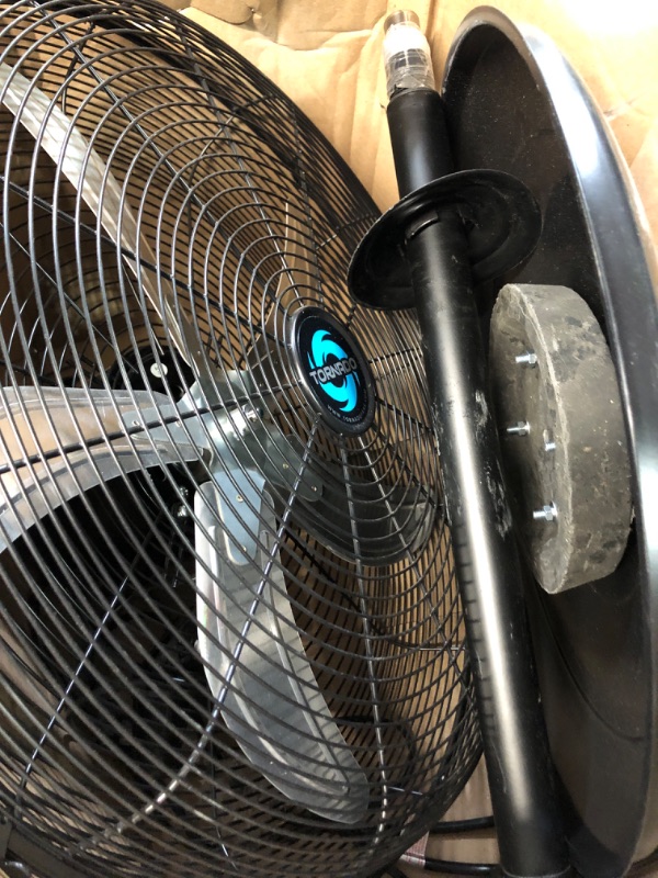 Photo 2 of * USED * 
Tornado 20 Inch High Velocity Metal Oscillating Pedestal Fan Commercial, Industrial Use 3 Speed 5000 CFM 1/6 HP 6.6 FT Cord UL Safety Listed