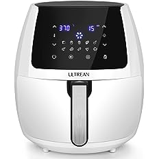 Photo 1 of * DAMAGED * 
Ultrean 5.8 Quart Air Fryer, Large Family Size Electric Hot Air Fryers Oilless Cooker with 10 Presets, Digital LCD Touch Screen, Nonstick Basket, 1700W, UL Listed (White)