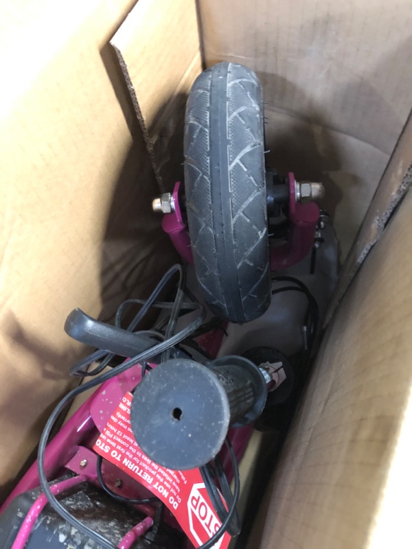 Photo 2 of * USED * 
Razor E100 Electric Scooter for Kids Ages 8+ - 8" Pneumatic Front Tire, Hand-Operated Front Brake, Up to 10 mph and 40 