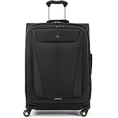 Photo 1 of * USED * 
Travelpro Maxlite 5 Softside Expandable Luggage with 4 Spinner Wheels, Lightweight Suitcase, Men and Women, Black, Checked-Medium 25-Inch