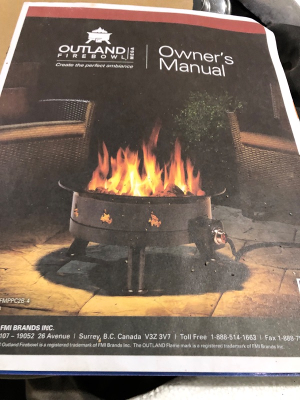 Photo 3 of (VERY USED) Outland Living Firebowl 883 Mega Outdoor Propane Gas Fire Pit with UV and Weather Resistant Durable Cover, 24-Inch Diameter 58,000 BTU Classic