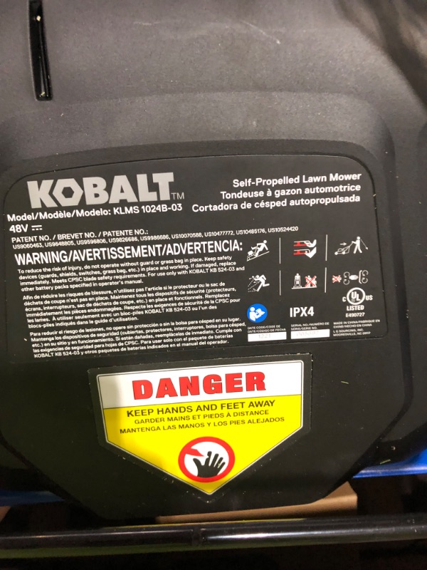 Photo 5 of [FOR PARTS]
Kobalt 24-Volt Brushless Lithium Ion Self-Propelled 20-in Cordless Electric Lawn Mower (Battery Included)