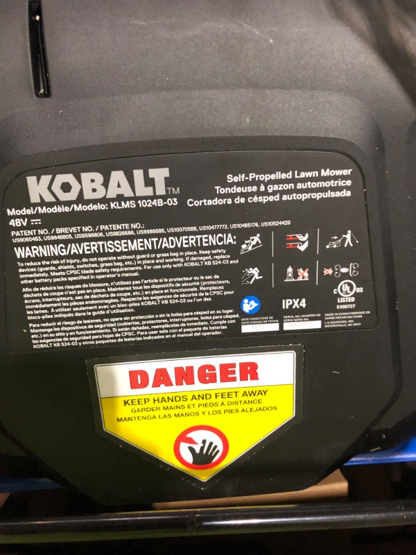 Photo 5 of Kobalt 24-Volt Brushless Lithium Ion Self-Propelled 20-in Cordless Electric Lawn Mower (Battery Included)