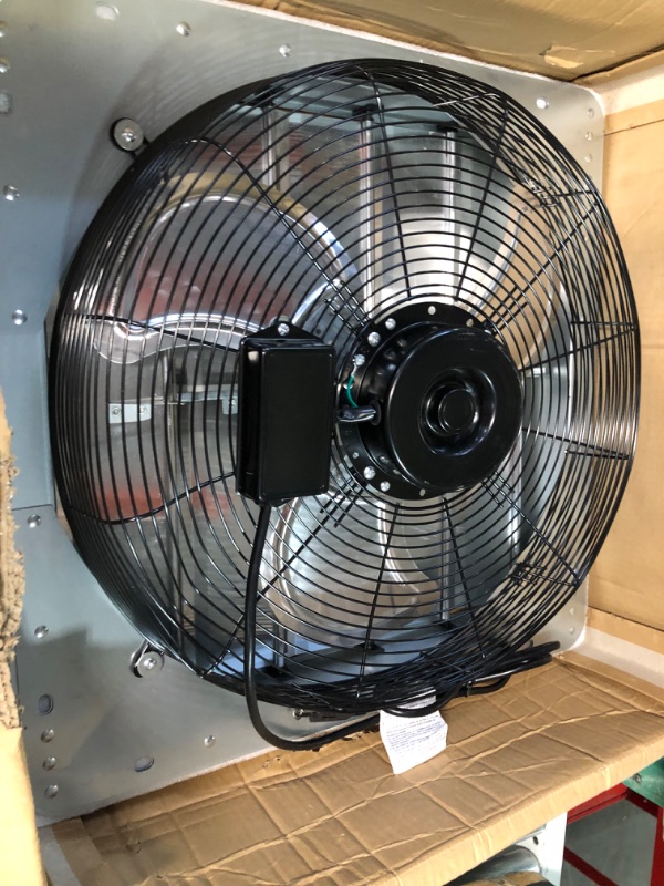 Photo 3 of [notes!] KEN BROWN 20 Inch Shutter Exhaust Fan With 1.65 Meters Power Cord Wall Mounted, High Speed 3500CFM, Vent Fan For Garages And Shops