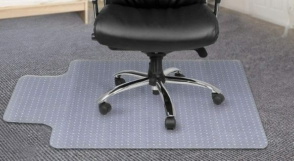 Photo 1 of Kuyal Office Chair Mat for Carpets, Transparent, Thick and Sturdy (36" X 48" with Lip)