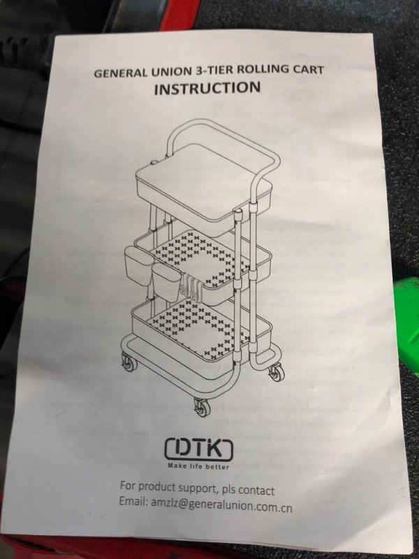 Photo 2 of DTK 3 Tier Utility Rolling Cart with Cover Board