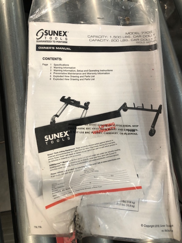 Photo 1 of **SEE NOTES**  Sunex 300 lb. Car Dolly