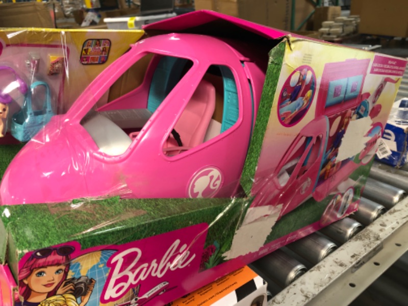 Photo 2 of Barbie Dreamplane Airplane Toys Playset with 15+ Accessories Including Puppy, Snack Cart, Reclining Seats and More Standard