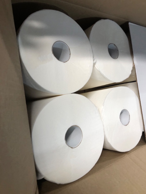 Photo 2 of High Capacity TAD Towel rolls, 10" Roll, White, 6 Rolls Premium Quality Fits Touchless Automatic roll Towel Dispenser