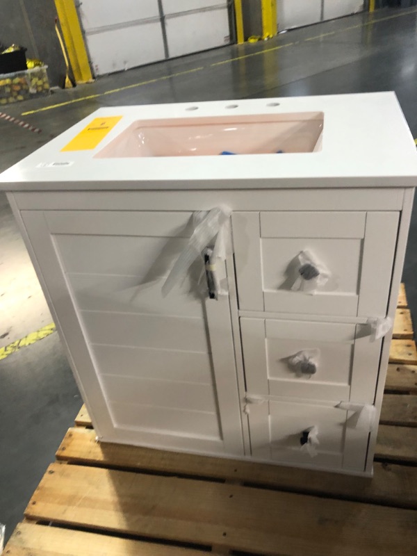 Photo 10 of **SEE NOTES**
allen + roth Rigsby 30-in White Undermount Single Sink Bathroom Vanity with White Engineered Marble Top