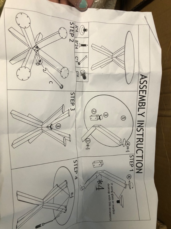 Photo 5 of **SEE NOTES**  Metal Foldable Round Accent Coffee Table